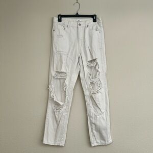BP - White Destroyed Mom Jeans - Size 28